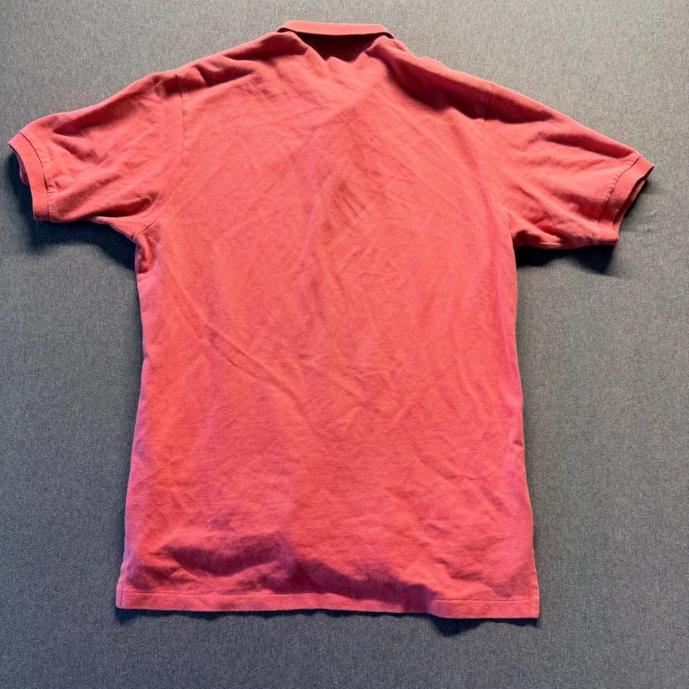 Polo Ralph Lauren Mens Large Coral Pink Short Sleeve Pique Cotton Polo Shirt